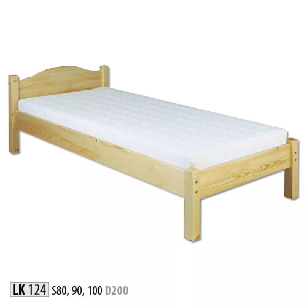 Gulta LK 124 ar stelāžu Kājiņu izmērs: 6.6x6.5 cm, Guļamvietas platums: 90 cm, Guļamvietas garums: 200 cm, stelāžas tips