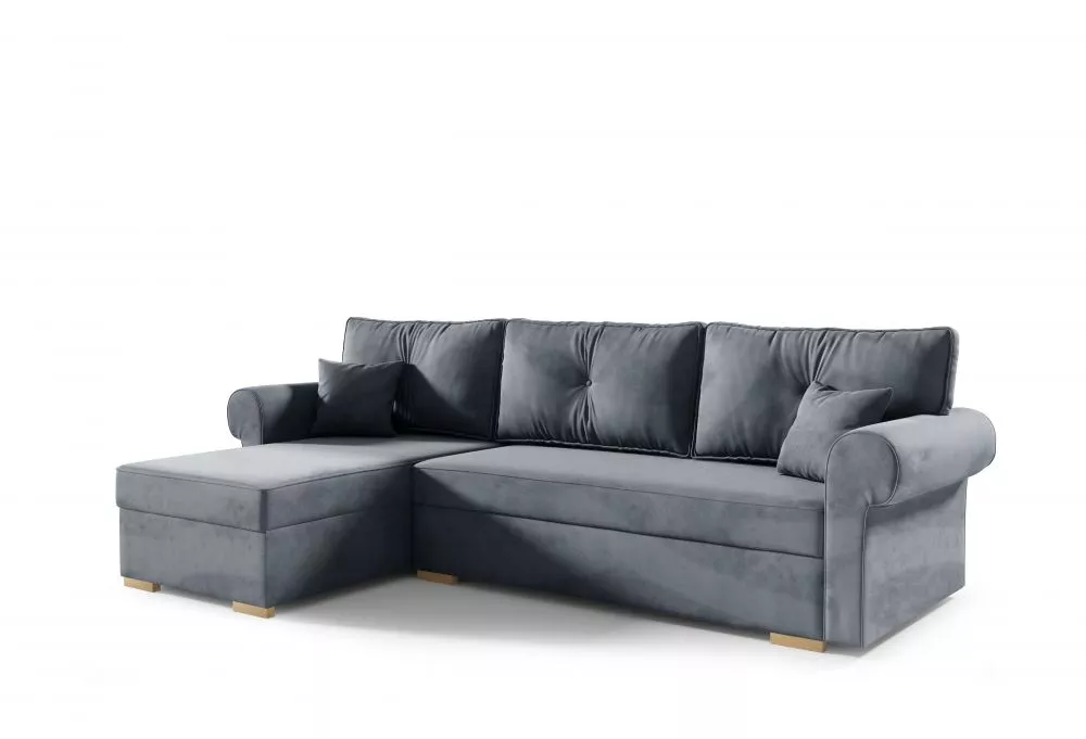 Dīvāns Fin Premium standard · Tumši pelēks · 143 × 241 × 90 cm