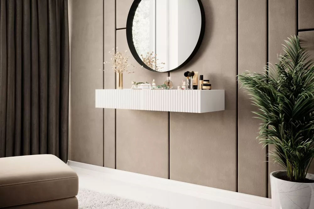 Kosmētikas galds Nicole T100 2SZ W · Balts · 100 × 15 × 41 cm