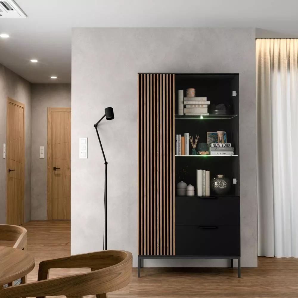 Sekcija Meorati WIT100 ar LED Korpusa krāsa: melns, · 100 × 60 × 200 cm