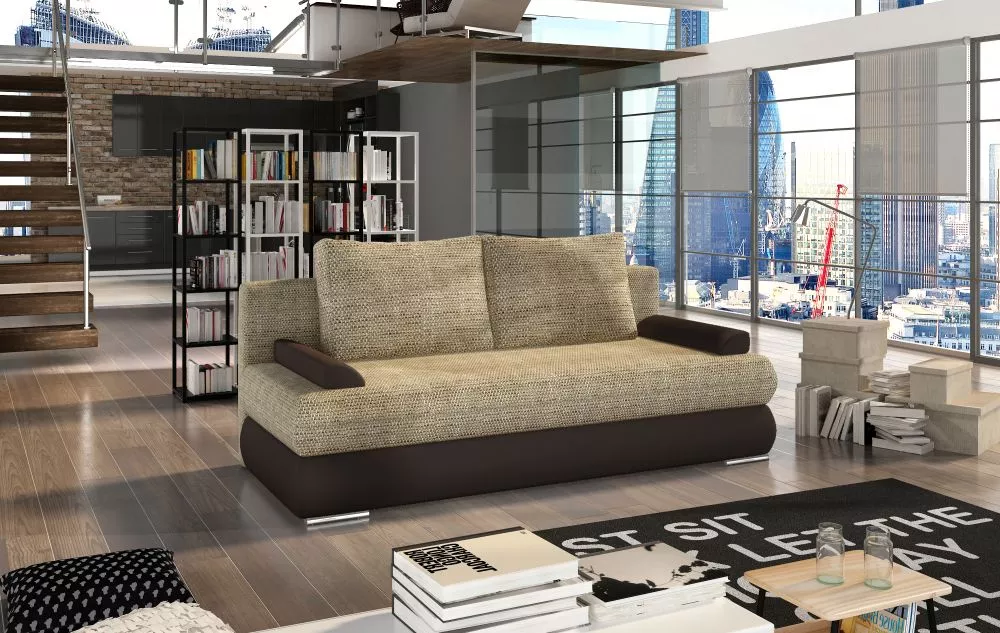 Dīvāns Milo Lux standard · Bēšs + brūns · 95 × 213 × 90 cm