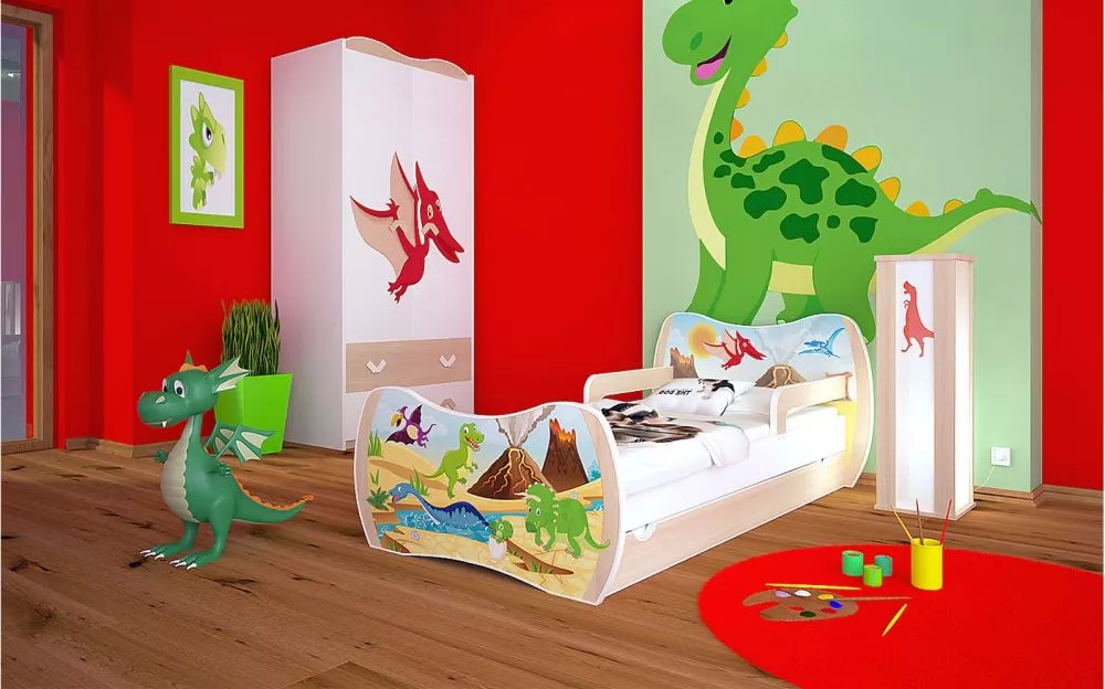 Bērnu gulta Dream L06 180x90 DM29 ar stelāžu Guļamvietas platums: 90 cm, Guļamvietas garums: 180 cm, · 114 × 184 × 71 cm