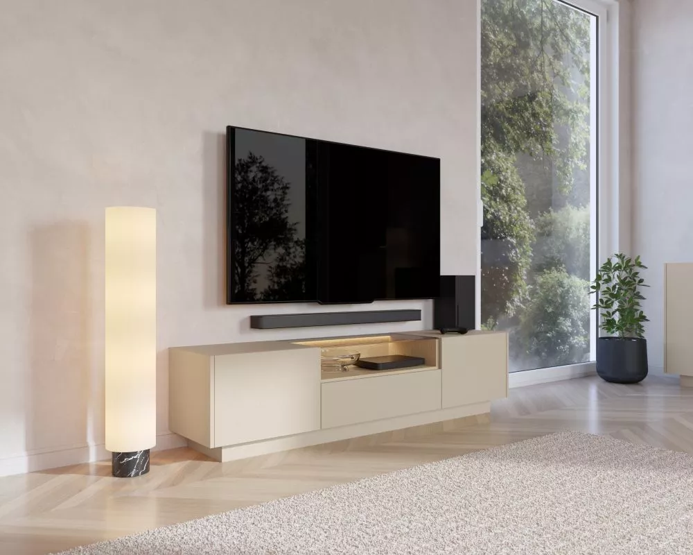TV tumba Hiro E ar LED · 176.4 × 39.5 × 43.4 cm
