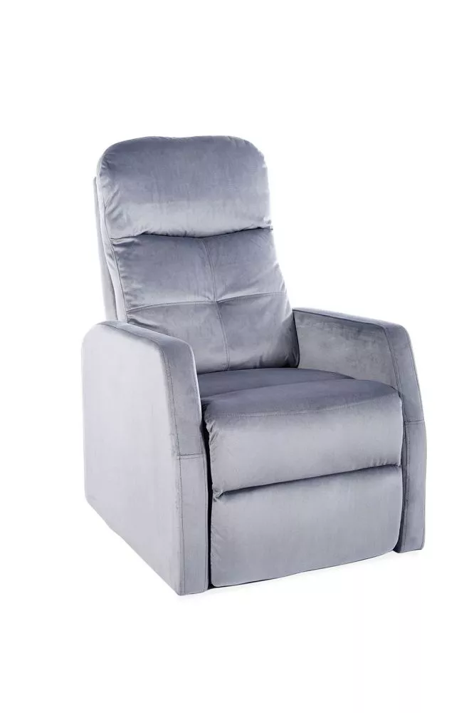 Mīksts krēsls Ares Velvet Sēdvietas dziļums: 50 cm, · Pelēks · 63 × 76 × 100 cm