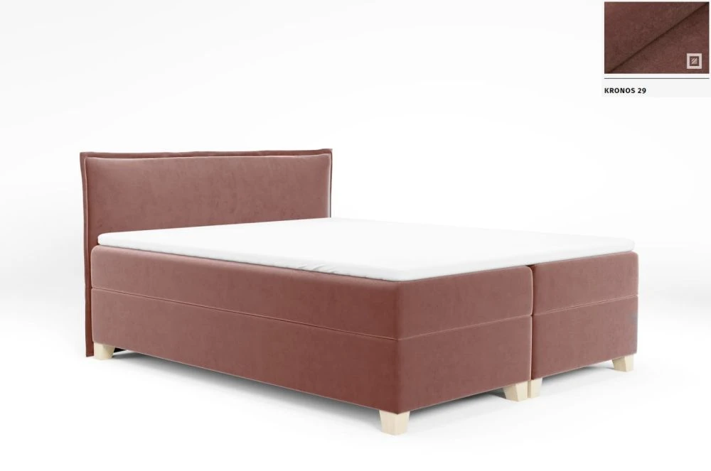 Gulta Frendzel Boxspring Standard Guļamvietas platums: 140 cm, Guļamvietas garums: 200 cm, · Rozā · 143 × 206 × 103 cm