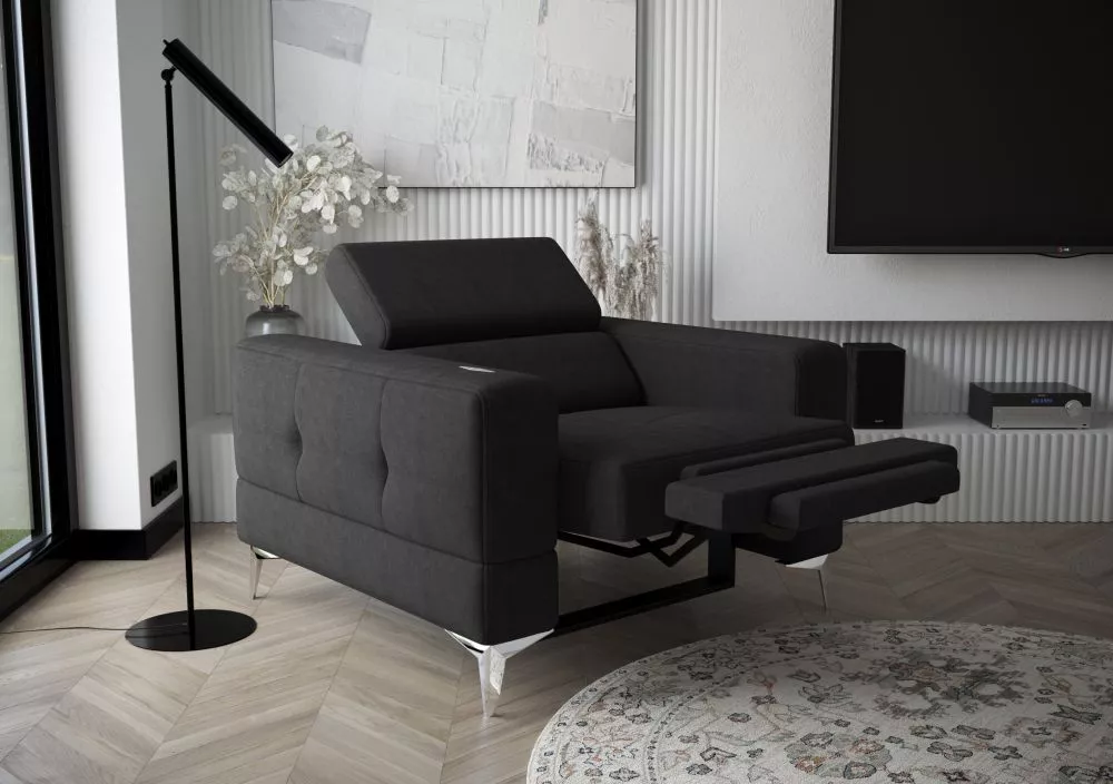 Mīksts krēsls Toscania 1S Relax standard Sēdvietas dziļums: 56 cm, · Antracīts · 115 × 97 × 78 cm