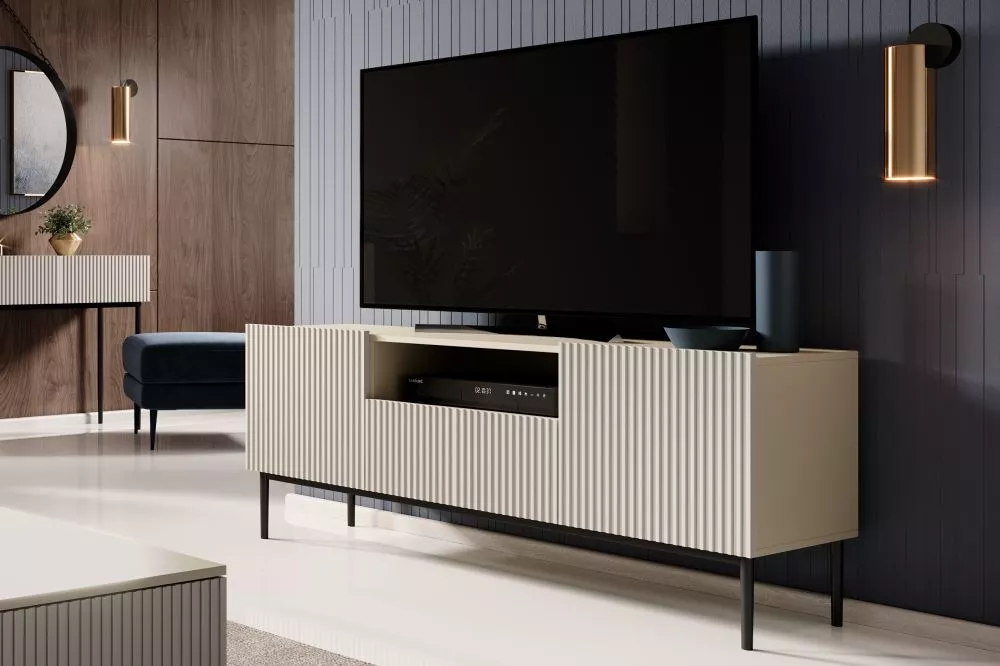 TV tumba Nicole RTV 150 2D1SZ Black · Gaiši bēšs · 150 × 45 × 60 cm