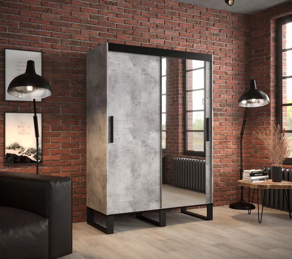 Skapis Loft T2 · Betons · 150 × 62 × 212 cm