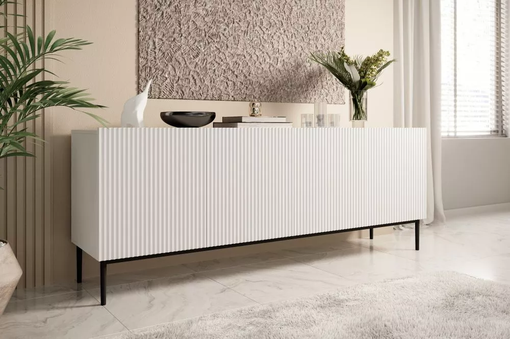 Kumode Nicole K200 4D Black · Balts · 200 × 45 × 85 cm