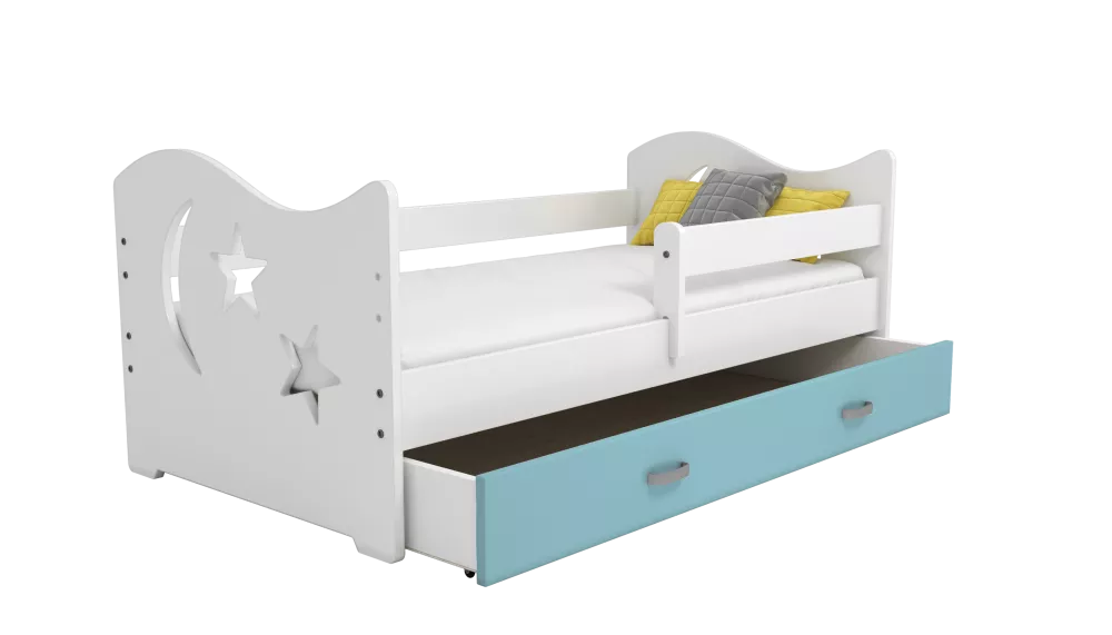 Bērnu gulta Miki B1 ar stelāžu Guļamvietas platums: 86 cm, Guļamvietas garums: 160 cm, · 80 × 164 × 65 cm