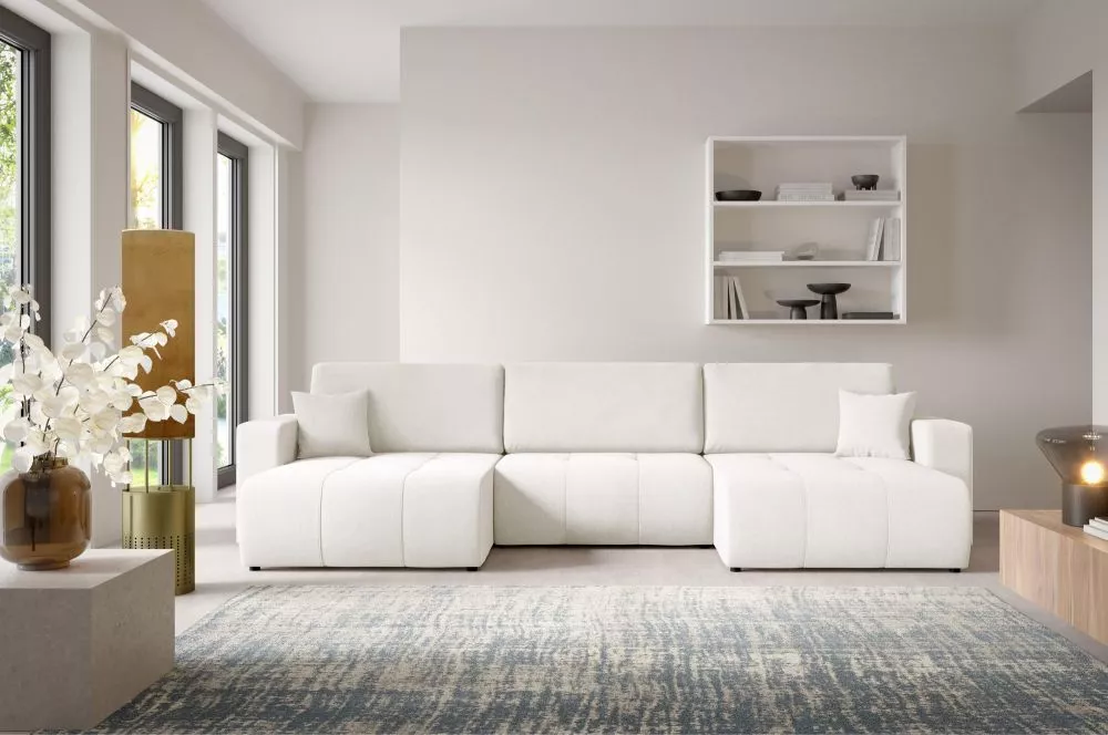 Dīvāns Wind U Standard · Balts krēms · 149 × 344 × 82 cm