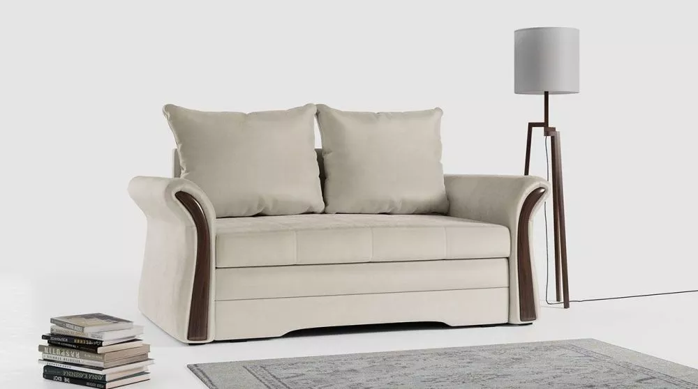 Dīvāns Nata Walnut Standard · Gaišais krēms · 95 × 155 × 74 cm