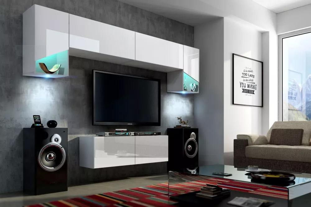 Sekcija IS S3 ar LED · Balts · 240 × 35 × 174 cm