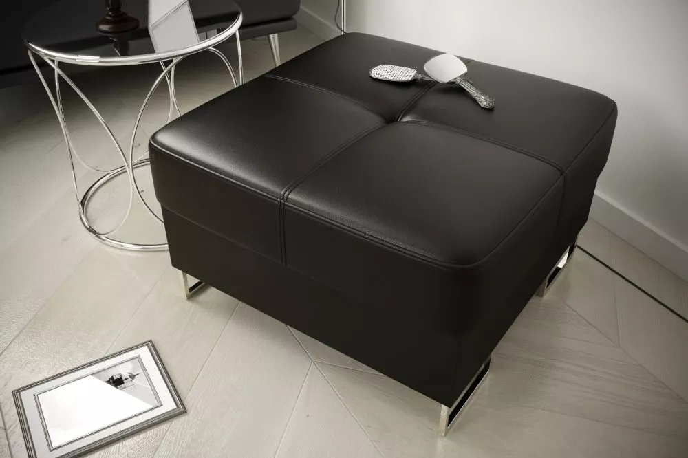 Pufs Galaxy Square P Standard Auduma numurs: Madryt 9100, · Melns · 55 × 45 × 55 cm