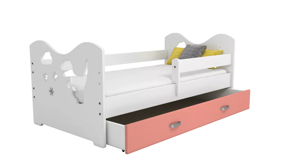 Bērnu gulta Miki B3 ar stelāžu Guļamvietas platums: 80 cm, Guļamvietas garums: 160 cm, · 85 × 164 × 65 cm