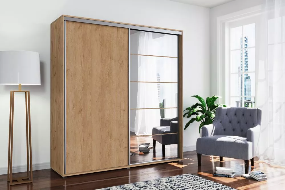 Skapis Modern A21 · Ozols craft zelts · 175 × 62 × 215 cm