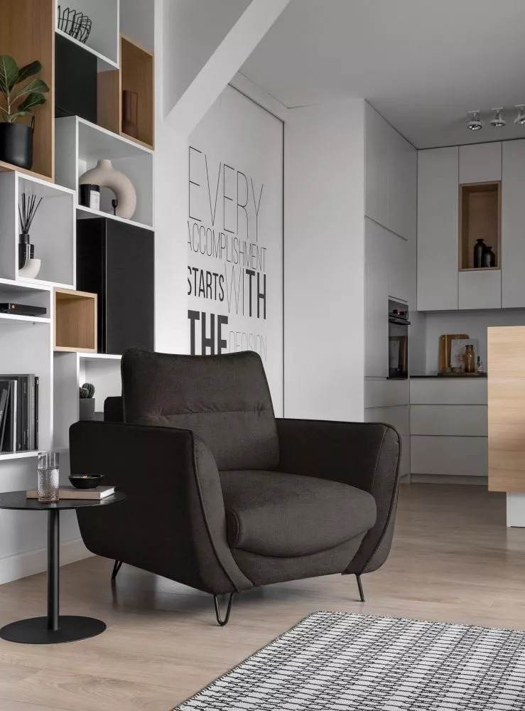 Mīksts krēsls Silva 1S Premium Standard Sēdvietas dziļums: 60 cm, · Tumši brūns · 93 × 95 × 82 cm