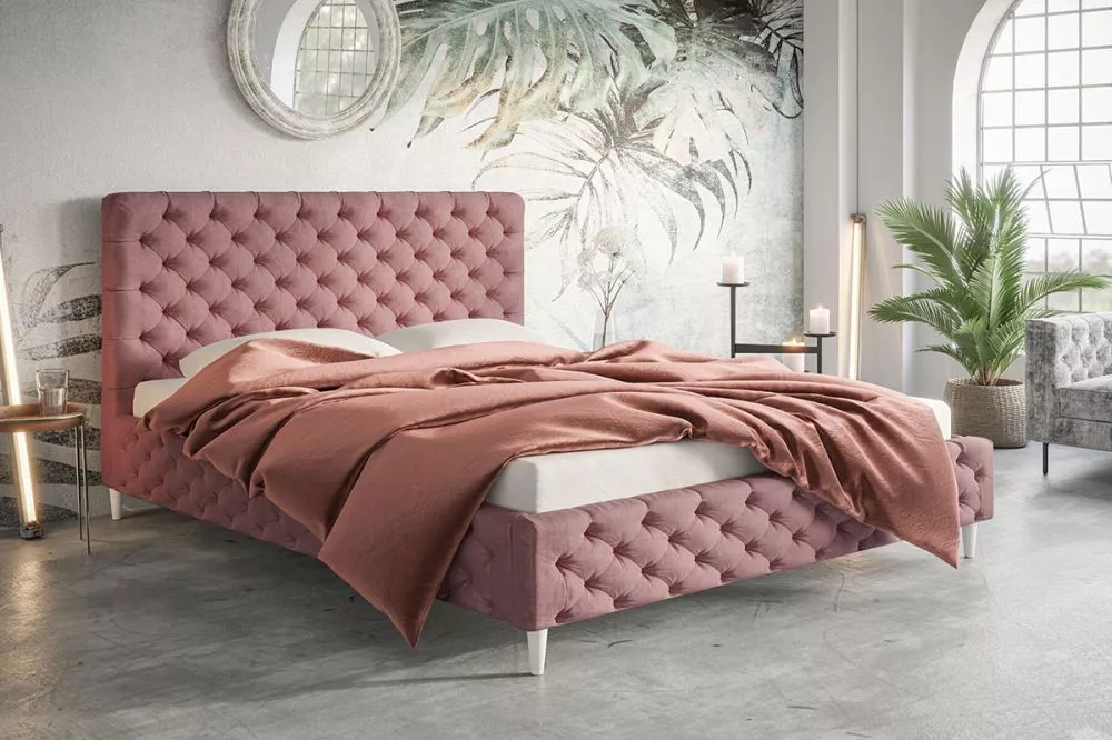 Gulta Lux 5 standard ar stelāžu Guļamvietas platums: 120 cm, Guļamvietas garums: 200 cm, stelāžas tips: koka, · Rozā · 1