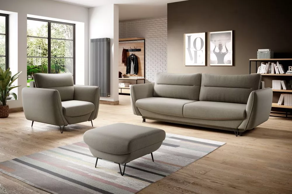 Komplekts Silva 3S+1S+P Premium Standard · Gaiši brūns · 95 × 236 × 90 cm