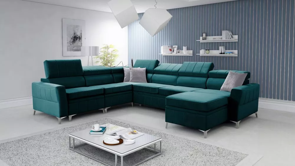 Dīvāns Bartez 7 Standard · Tirkīzs · 272 × 328 × 80 cm