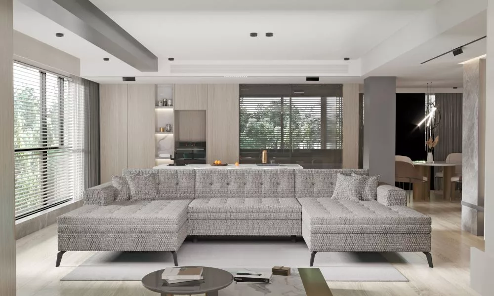 Dīvāns Vertizo standard · Brūni pelēks · 170 × 350 × 93 cm