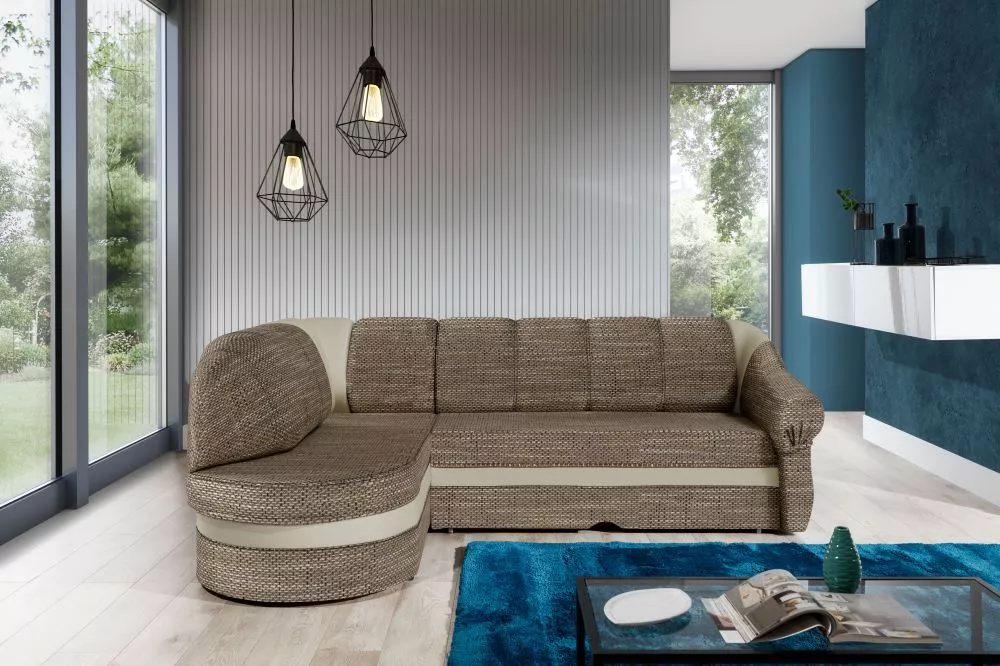 Dīvāns Benano Lux standard · Brūns + krēms · 180 × 250 × 85 cm