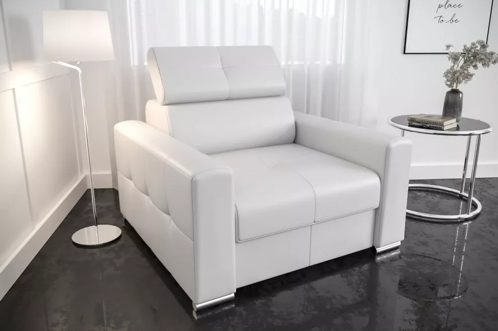 Mīksts krēsls Margo 1S Standard Sēdvietas dziļums: 60 cm, · Balts · 110 × 100 × 78 cm