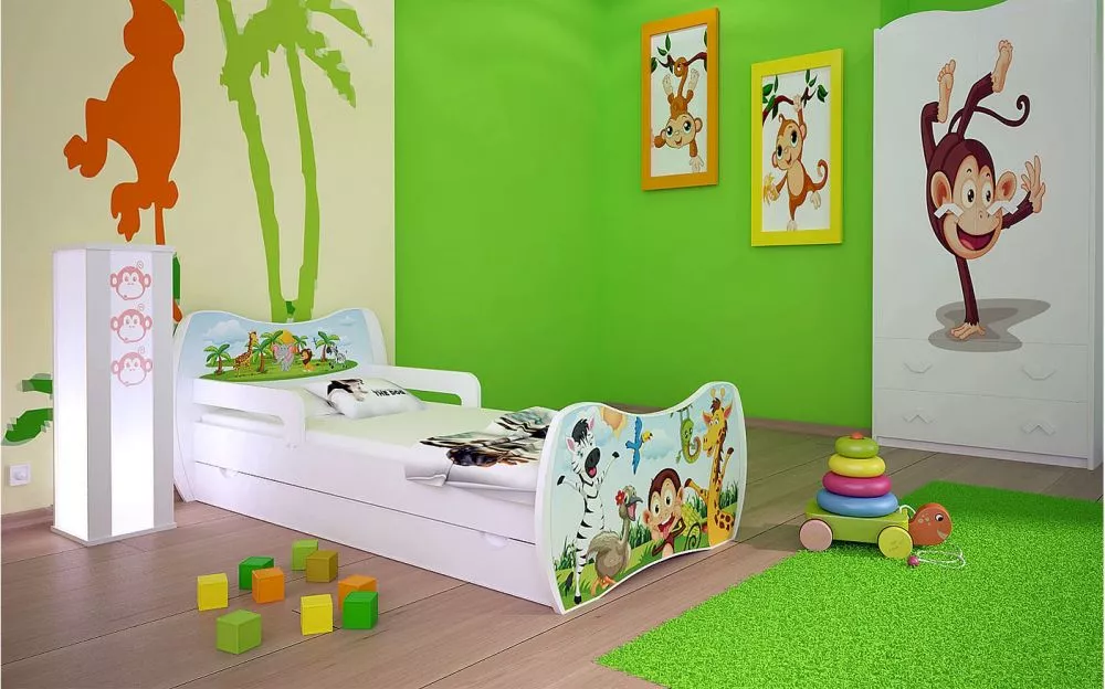 Bērnu gulta Dream L06 180x90 DM05 ar stelāžu Guļamvietas platums: 90 cm, Guļamvietas garums: 180 cm, · 114 × 184 × 71 cm