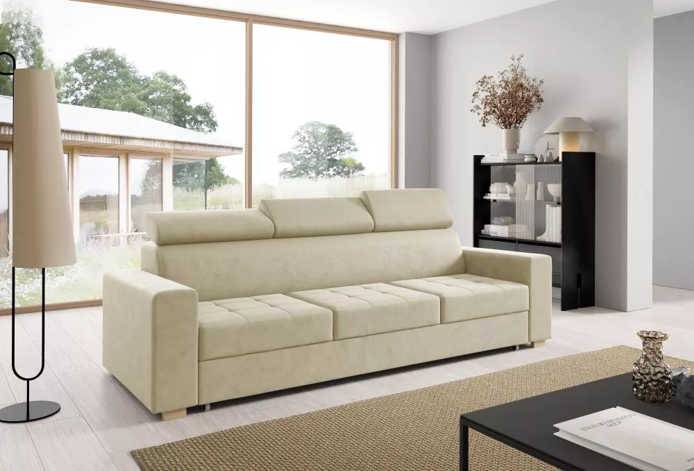 Dīvāns Monsun 3 Sofa standard · Gaišais krēms · 95 × 242 × 95 cm
