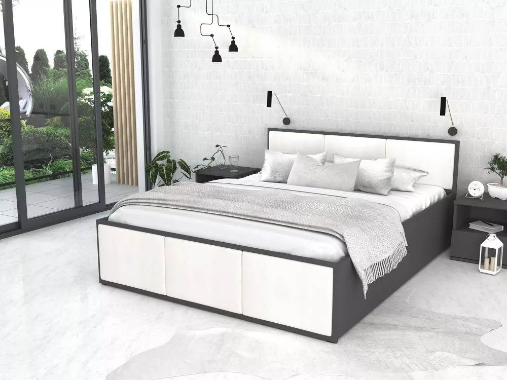 Gulta Panama T Grey D ar stelāžu Guļamvietas platums: 180 cm, Korpusa krāsa: pelēks, Guļamvietas garums: 200 cm, stelāža