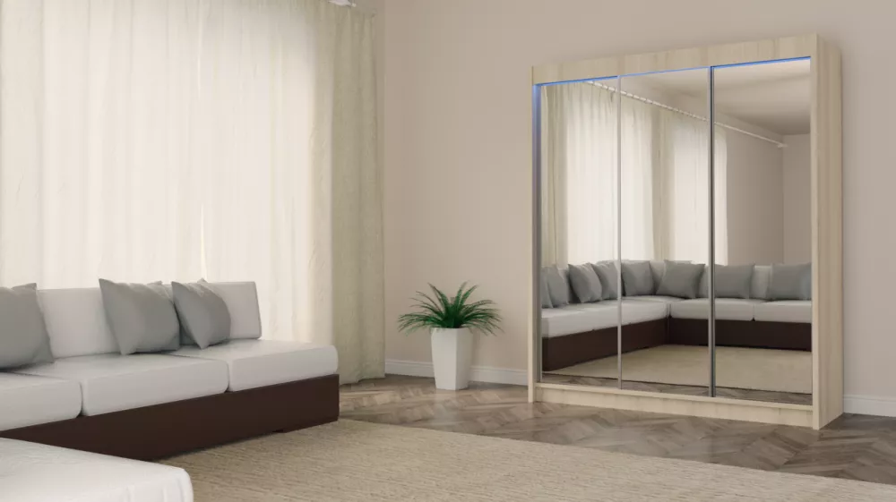 Skapis Debora ar LED · Sonoma · 180 × 61 × 216 cm
