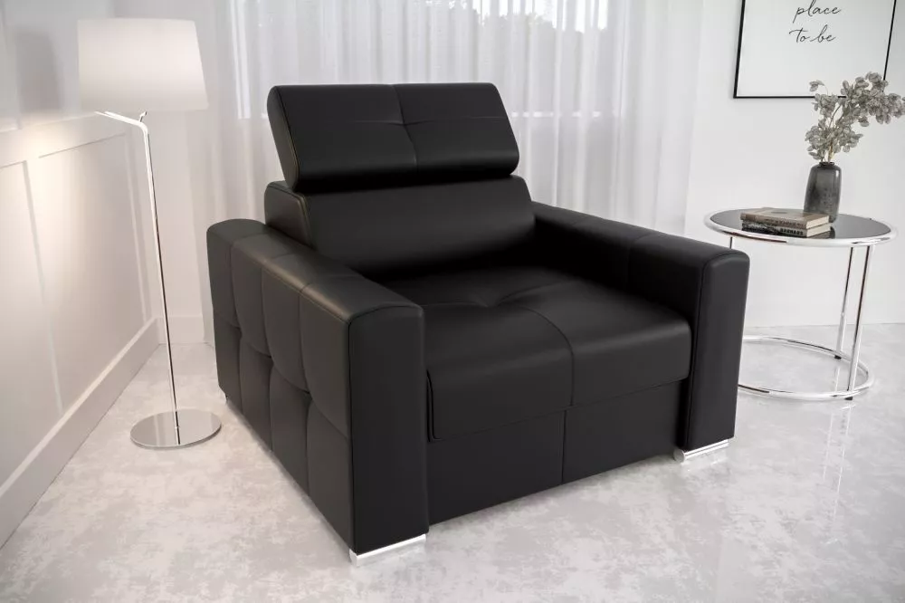 Mīksts krēsls Margo 1S Standard Sēdvietas dziļums: 60 cm, · Melns · 110 × 100 × 78 cm