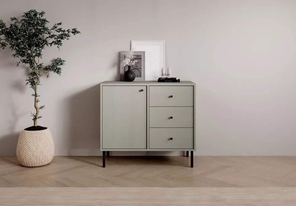 Kumode Tili K1D3S · Zaļi pelēks · 83.6 × 40.8 × 73.9 cm