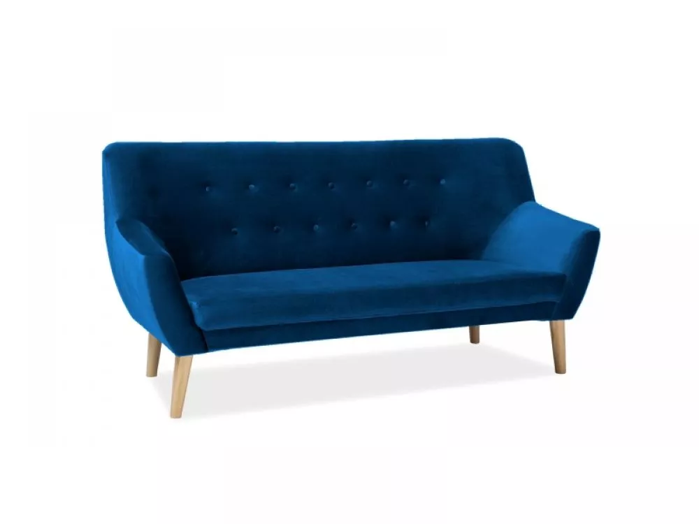 Dīvāns Nordic 3 Velvet · Zils · 75 × 180 × 90 cm