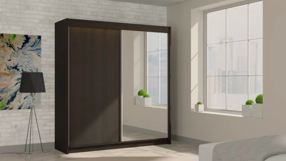 Skapis Patti ar LED · Venge · 200 × 61 × 216 cm
