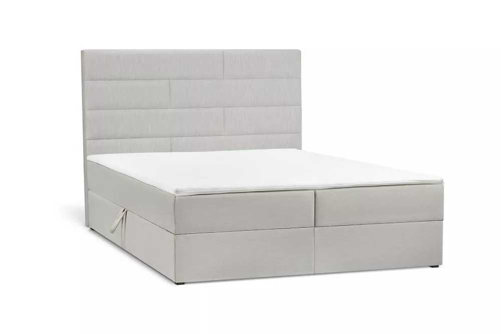 Gulta Margo Boxspring standard Guļamvietas platums: 140 cm, Guļamvietas garums: 200 cm, · Gaiši pelēks · 142 × 207 × 123
