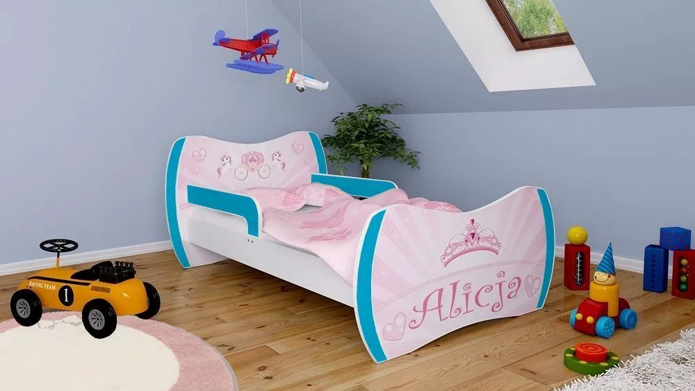 Bērnu gulta Dream L01 140x70 DM24 ar stelāžu Guļamvietas platums: 70 cm, Guļamvietas garums: 140 cm, · 94 × 144 × 71 cm