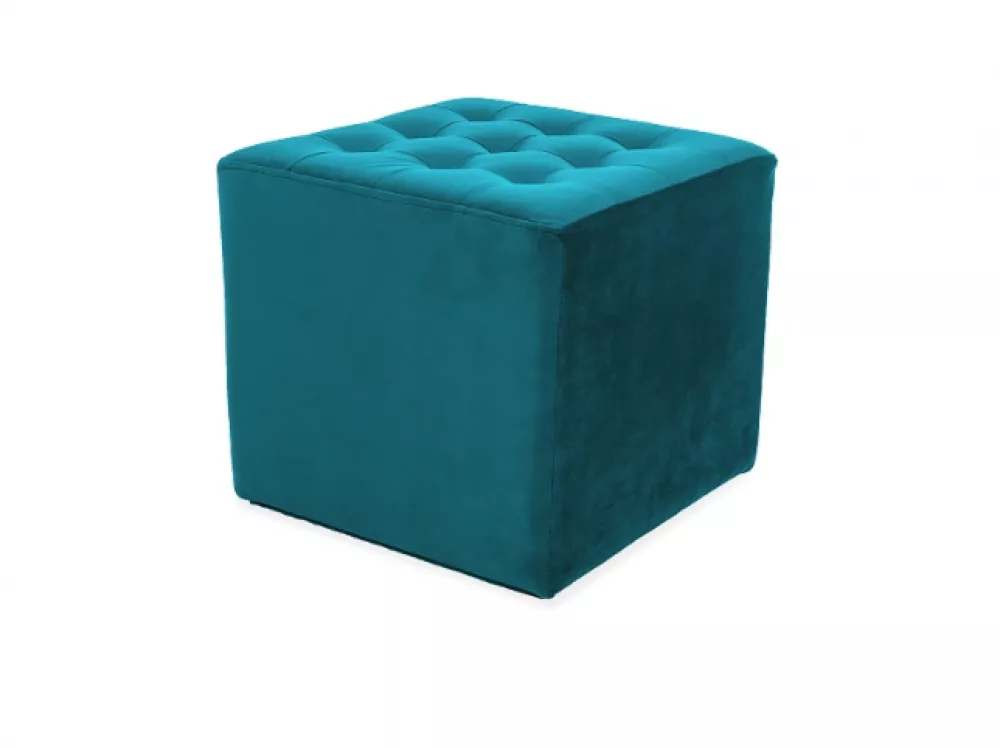 Pufs Lori Velvet Auduma numurs: Bluvel 85, · Tirkīzs · 39 × 34 × 39 cm
