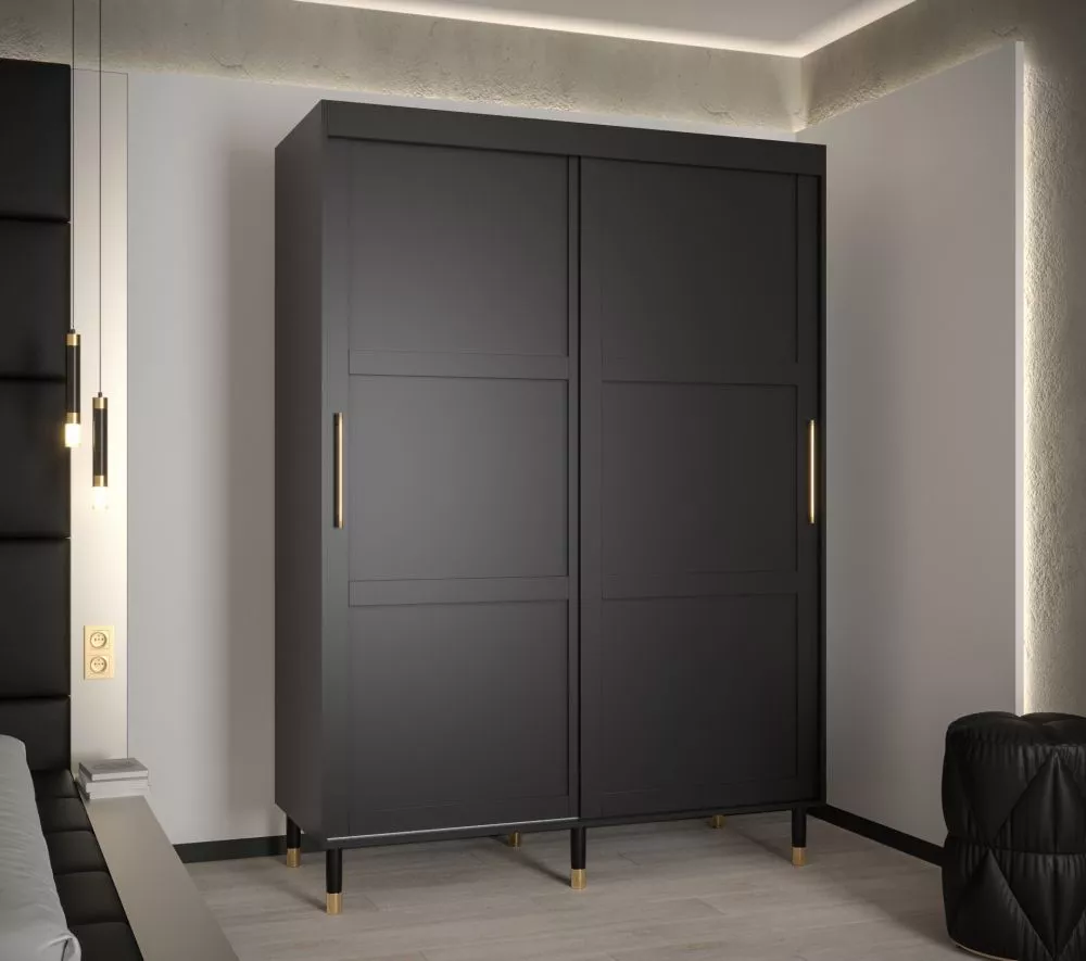 Skapis Calipso Ramiak 1 · Melns · 150 × 62 × 208 cm
