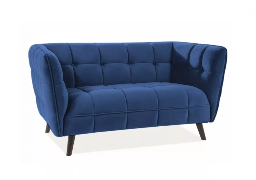 Dīvāns Castello Velvet 2 · Zils · 60 × 145 × 78 cm