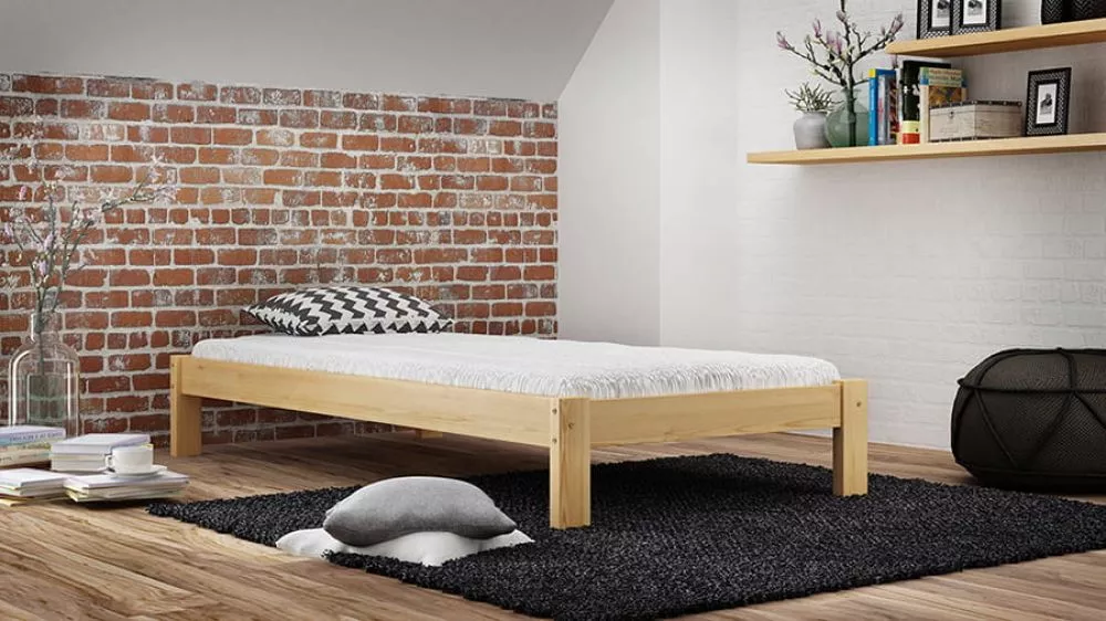Gulta Liliana ar stelāžu Guļamvietas platums: 90 cm, Guļamvietas garums: 200 cm, · Priede · 100 × 208 × 34 cm