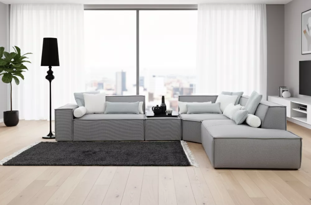 Dīvāns Fondy L XL standard · Pelēks · 288 × 338 × 70 cm