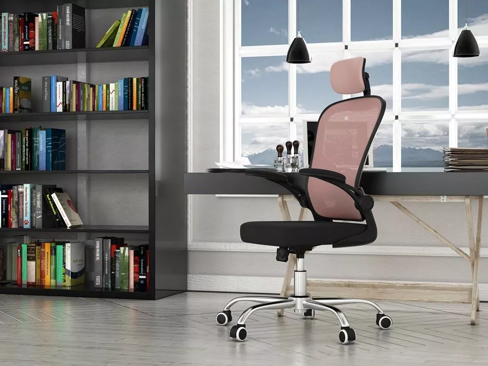 Datorkrēsls Dory F Sēdvietas platums: 52 cm, · Rozā · 64 × 64 × 123 cm