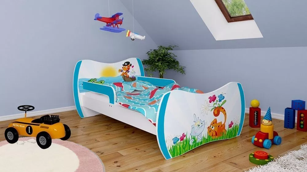 Bērnu gulta Dream L01 140x70 DM25 ar stelāžu Guļamvietas platums: 70 cm, Guļamvietas garums: 140 cm, · 94 × 144 × 71 cm