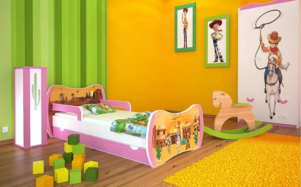 Bērnu gulta Dream L02 140x70 DM12 ar stelāžu Guļamvietas platums: 70 cm, Guļamvietas garums: 140 cm, · 94 × 144 × 71 cm