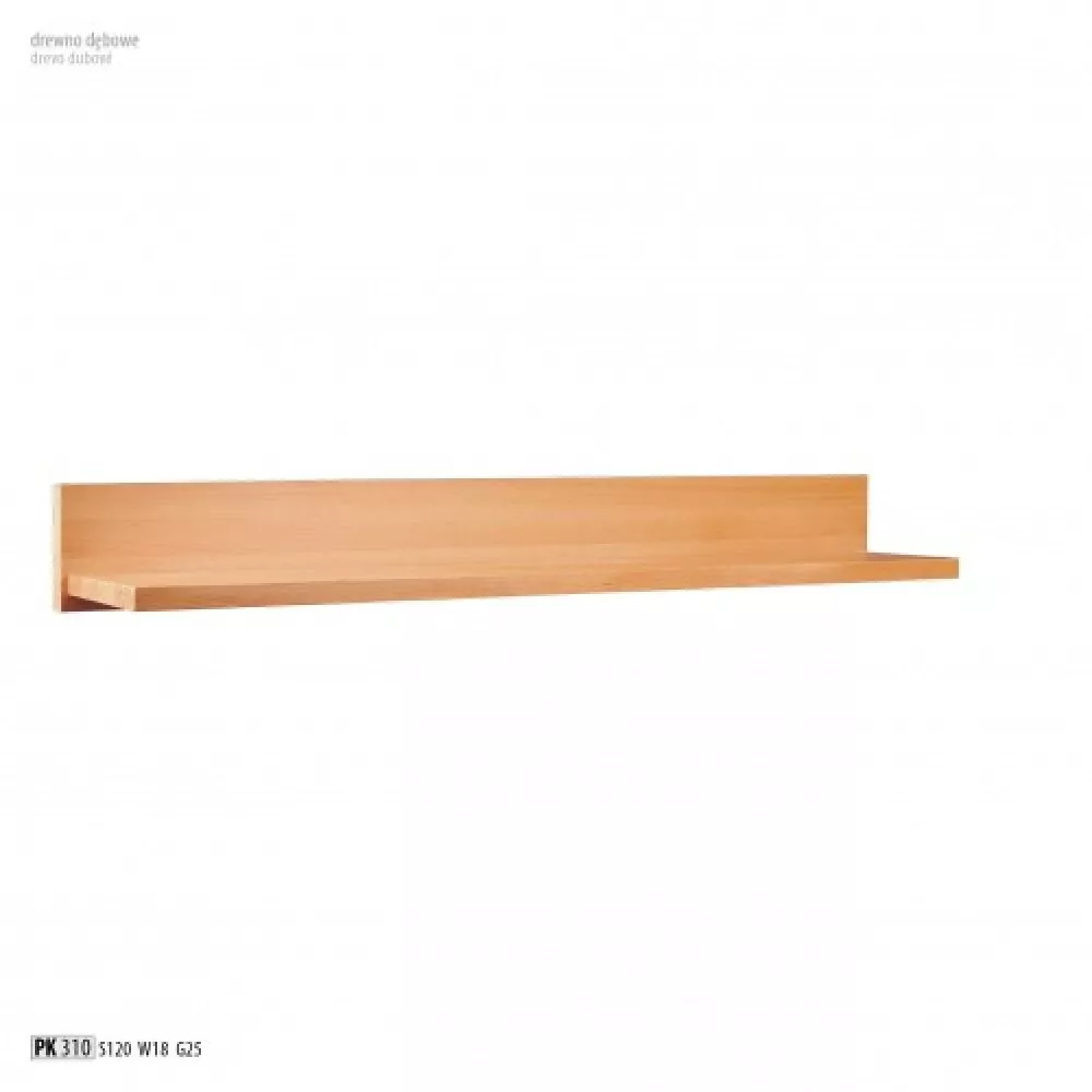 Plaukts PK 310 · Ozols · 120 × 18 × 25 cm