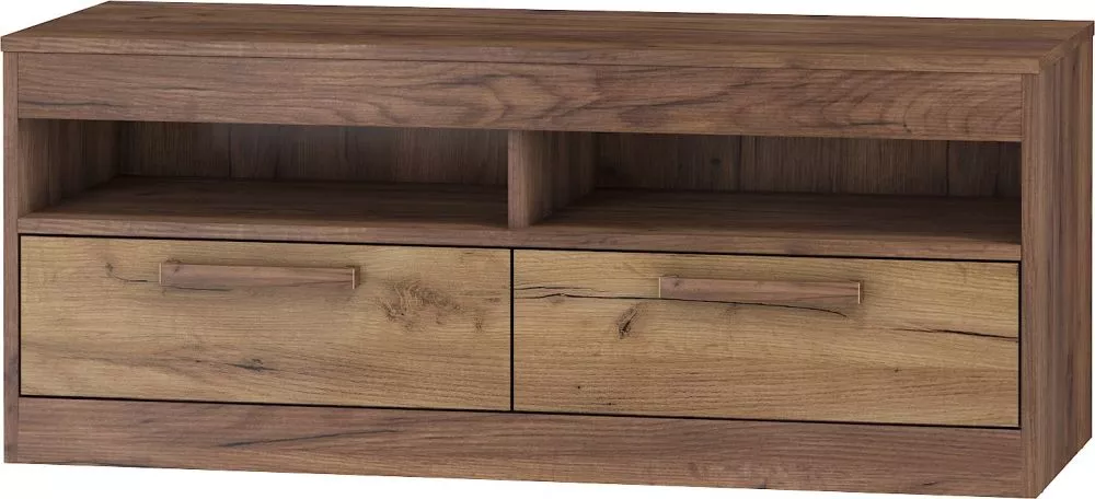 TV tumba Maximus MXS 34 · Tobaco ozolos + zelta ozols · 110 × 41.4 × 45.5 cm