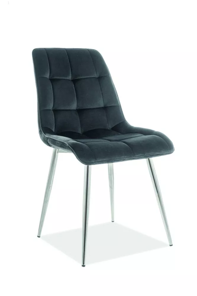 Krēsls Chic Chrom Velvet · Melns · 87 × 47 × 41 cm