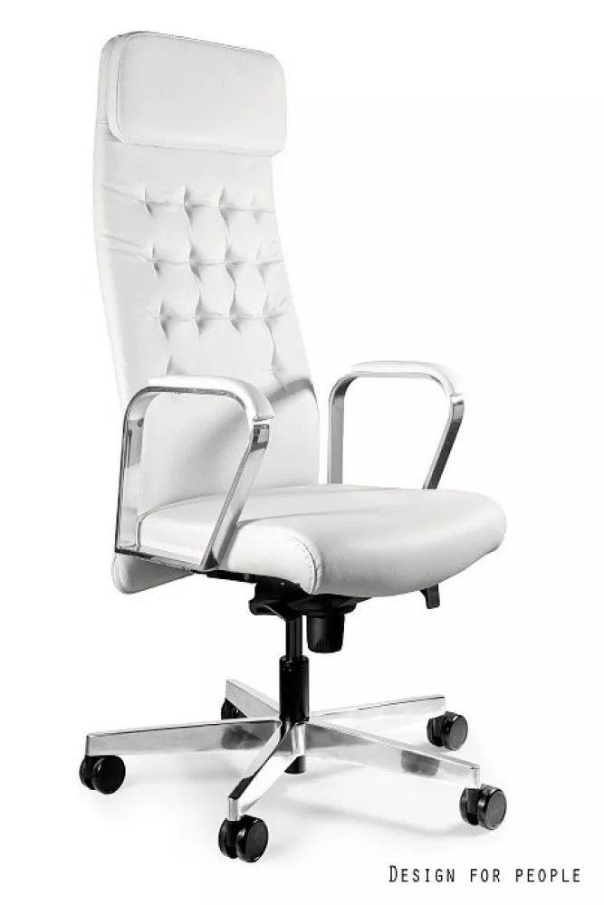 Datorkrēsls Ares Leather Sēdvietas platums: 51 cm, · Balts · 63 × 46 × 125 cm