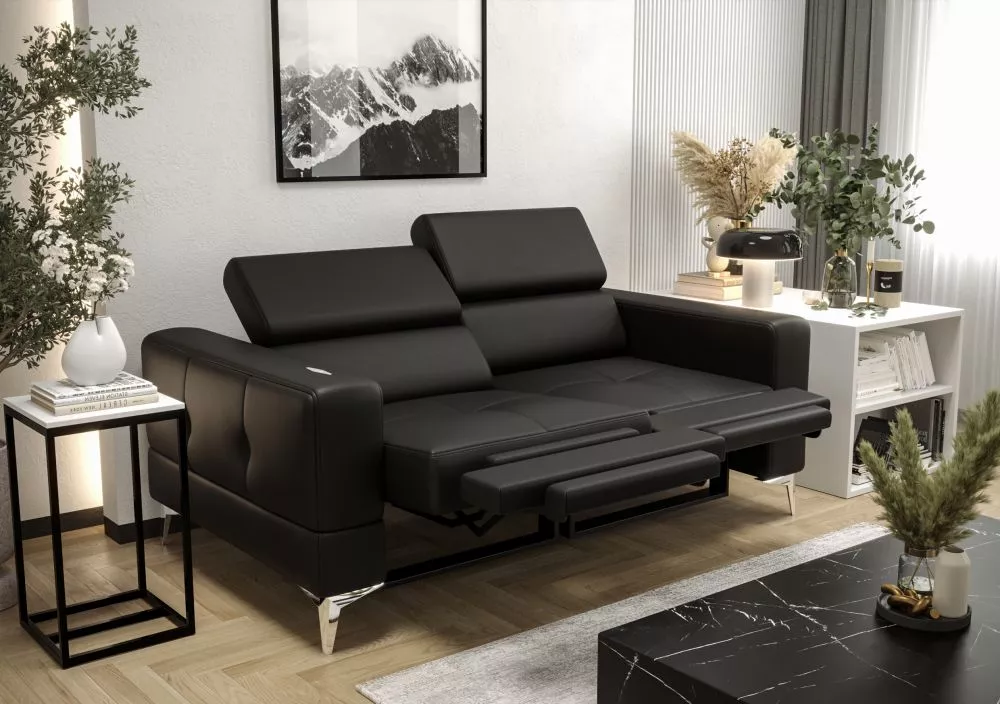 Dīvāns Toscania 2S Relax standard · Melns · 97 × 178 × 78 cm